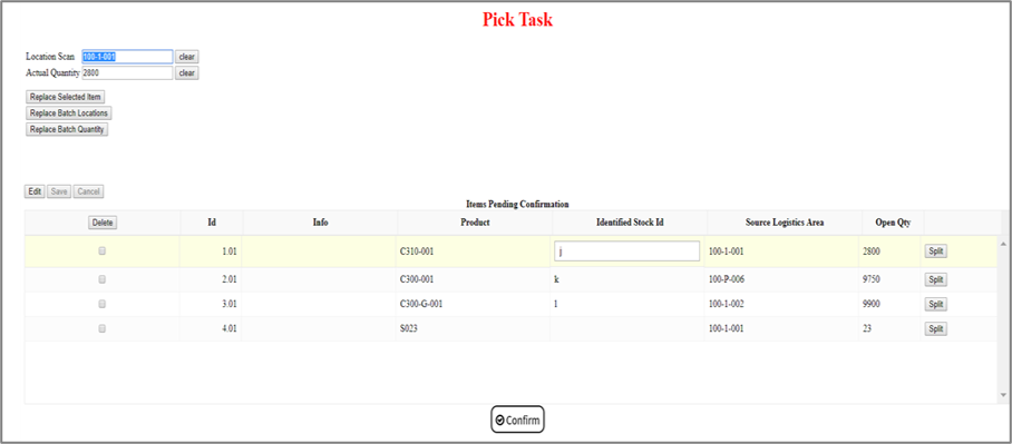 Pick Task App (Outbound)